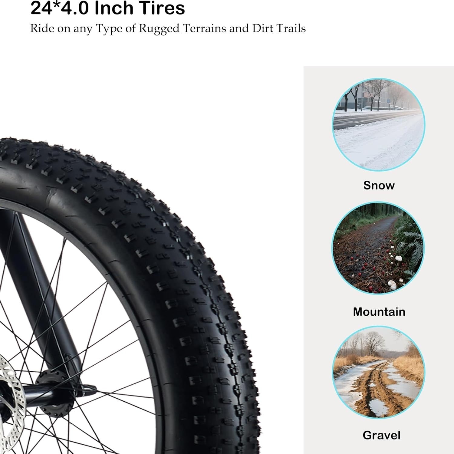 26" Fat Tire Mountain Bike 7-Speed Dual Disc Brake Front Suspension MTB