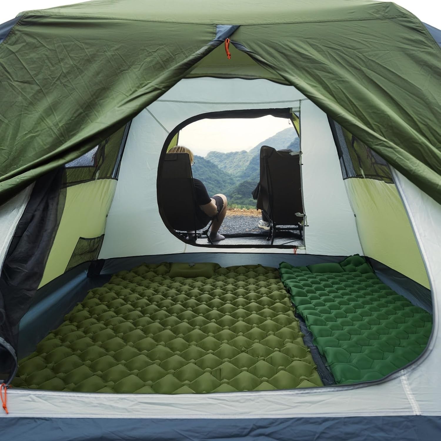 4 Person Pop Up Camping Tent Waterproof w/ Porch