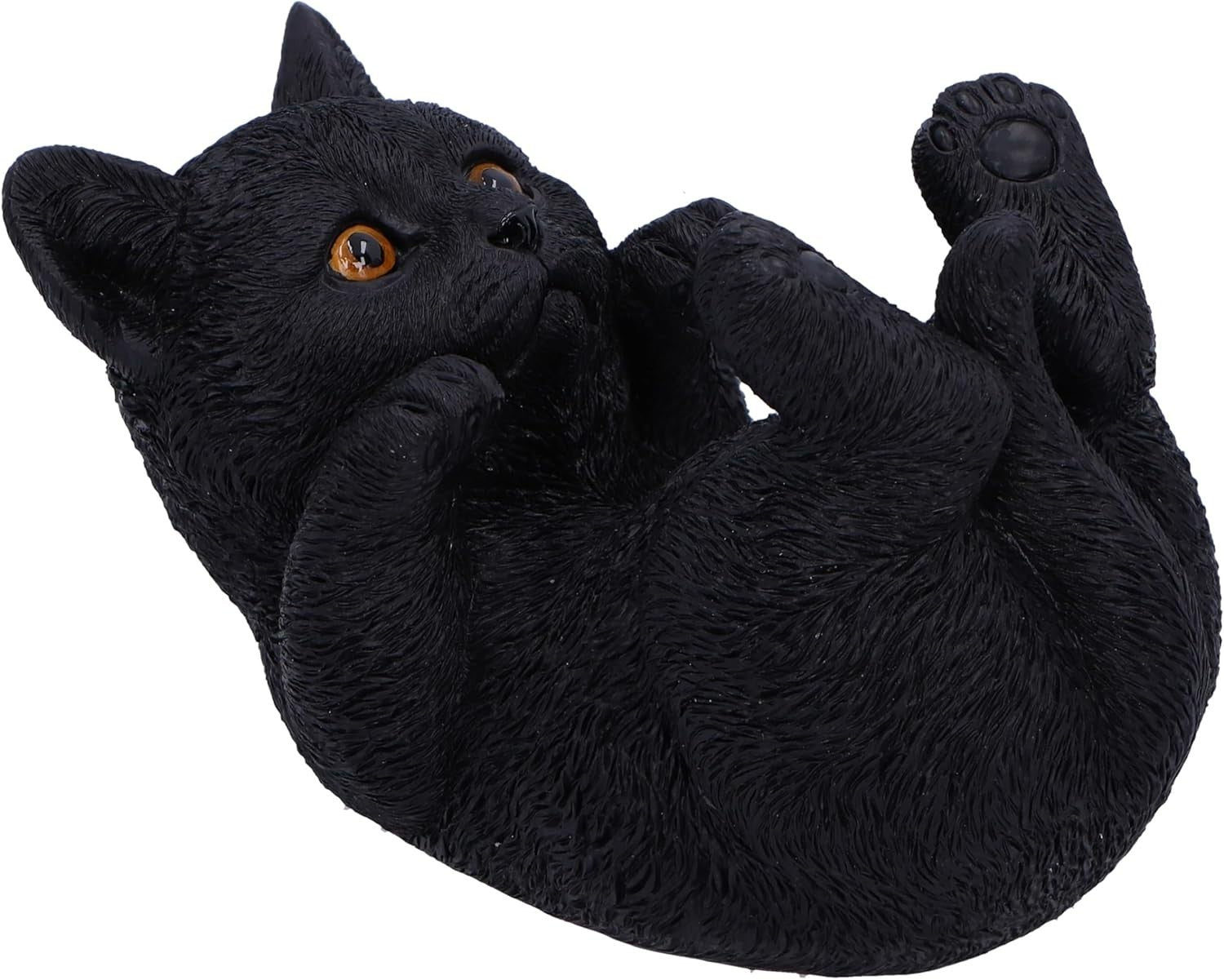 Black Cat Phone Holder Figurine • 12.5cm Resin Ornament • Cute Cat Decor Gift