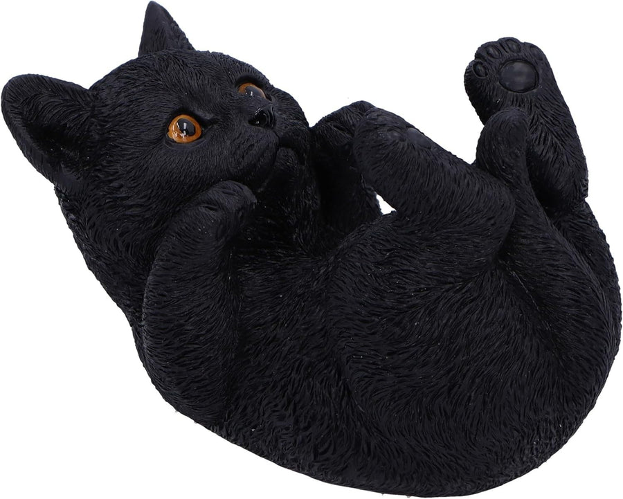 Black Cat Phone Holder Figurine • 12.5cm Resin Ornament • Cute Cat Decor Gift