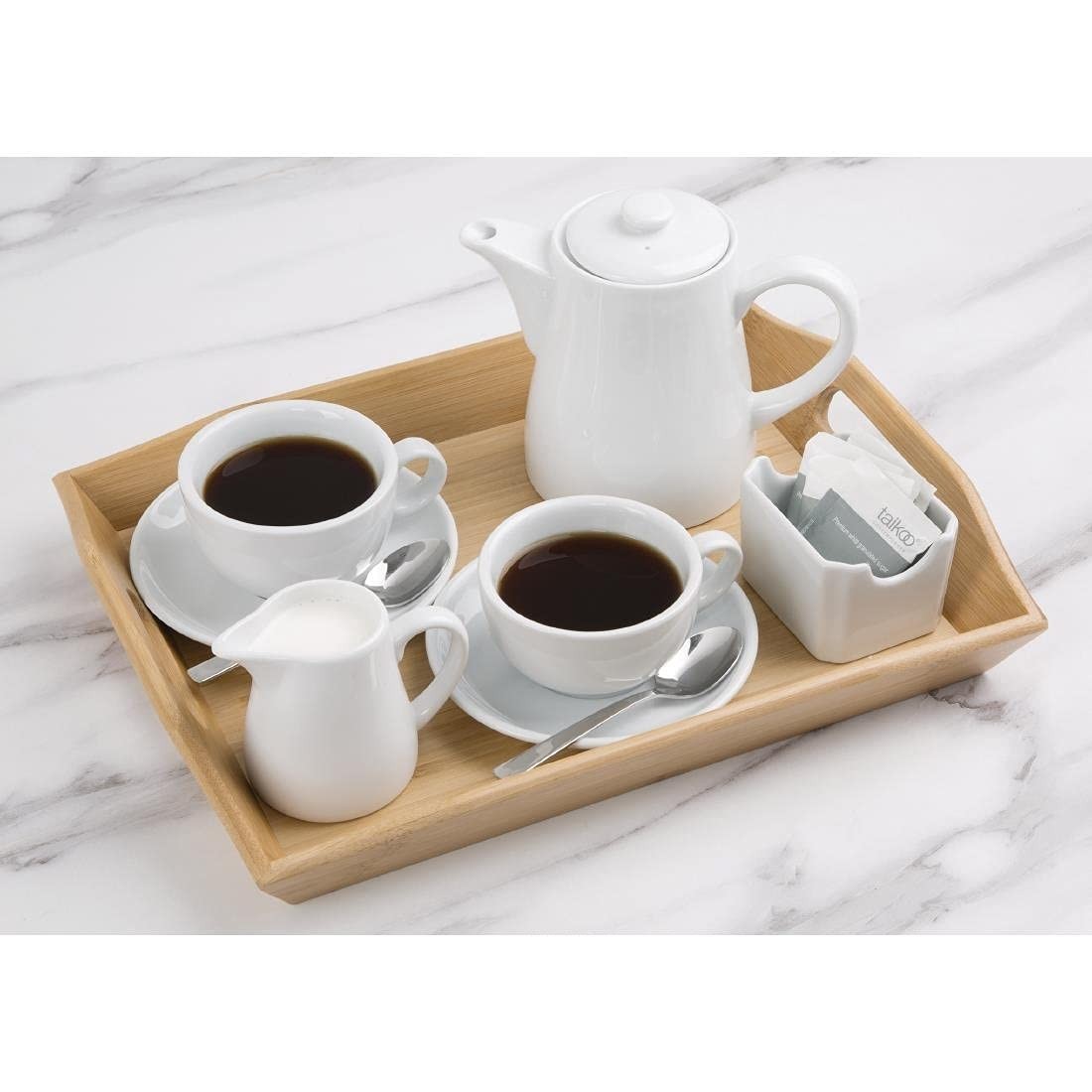 Porcelain Teapots Set of 4 483ml White Stackable Hotel Catering Tea Pot
