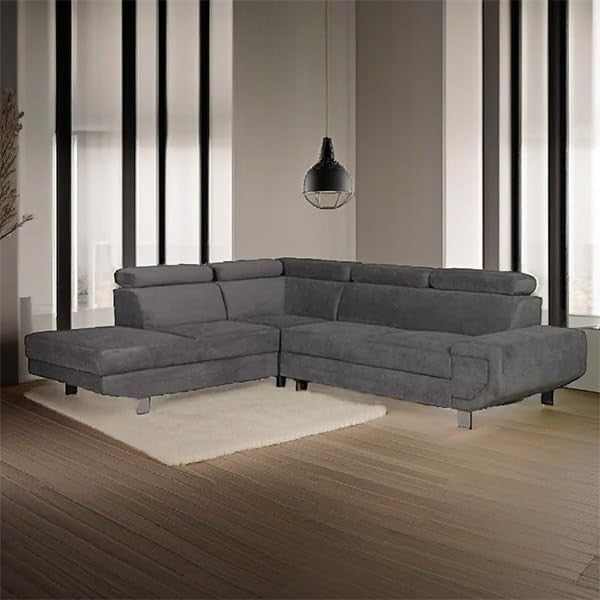 Pull Out Sofa Bed with Storage – Grey 5 Seater LH Corner Sleeper Couch