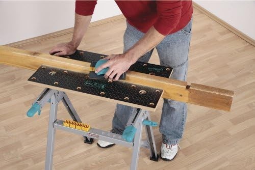 Folding Clamping Work Table Adjustable MDF Jaws Tool Rack Portable Bench