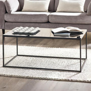Rectangular Coffee Table, Smoked Glass & Black 110x60x45cm