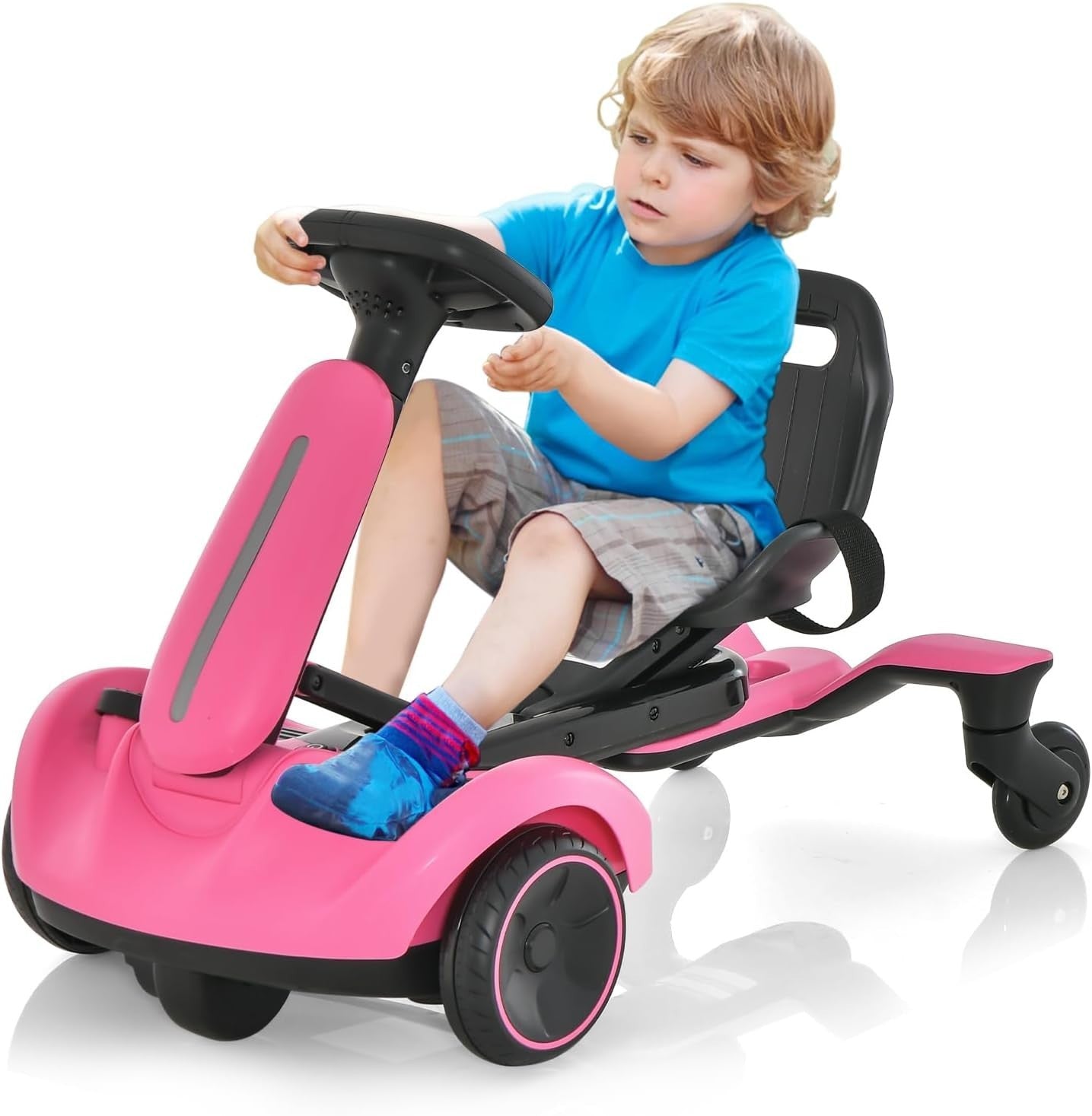 Electric Ride On Racing Car 6V Drift Kart 360 Spin Kids Pink Toy