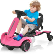 Electric Ride On Racing Car 6V Drift Kart 360 Spin Kids Pink Toy