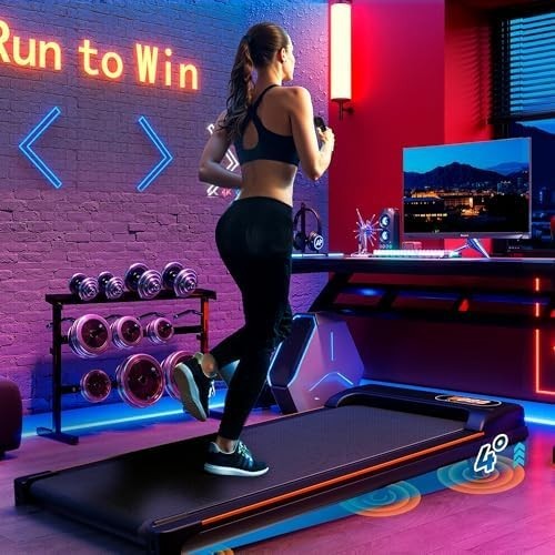 Foldable Under Desk Treadmill 2-in-1 Walking Jogging Home Office
