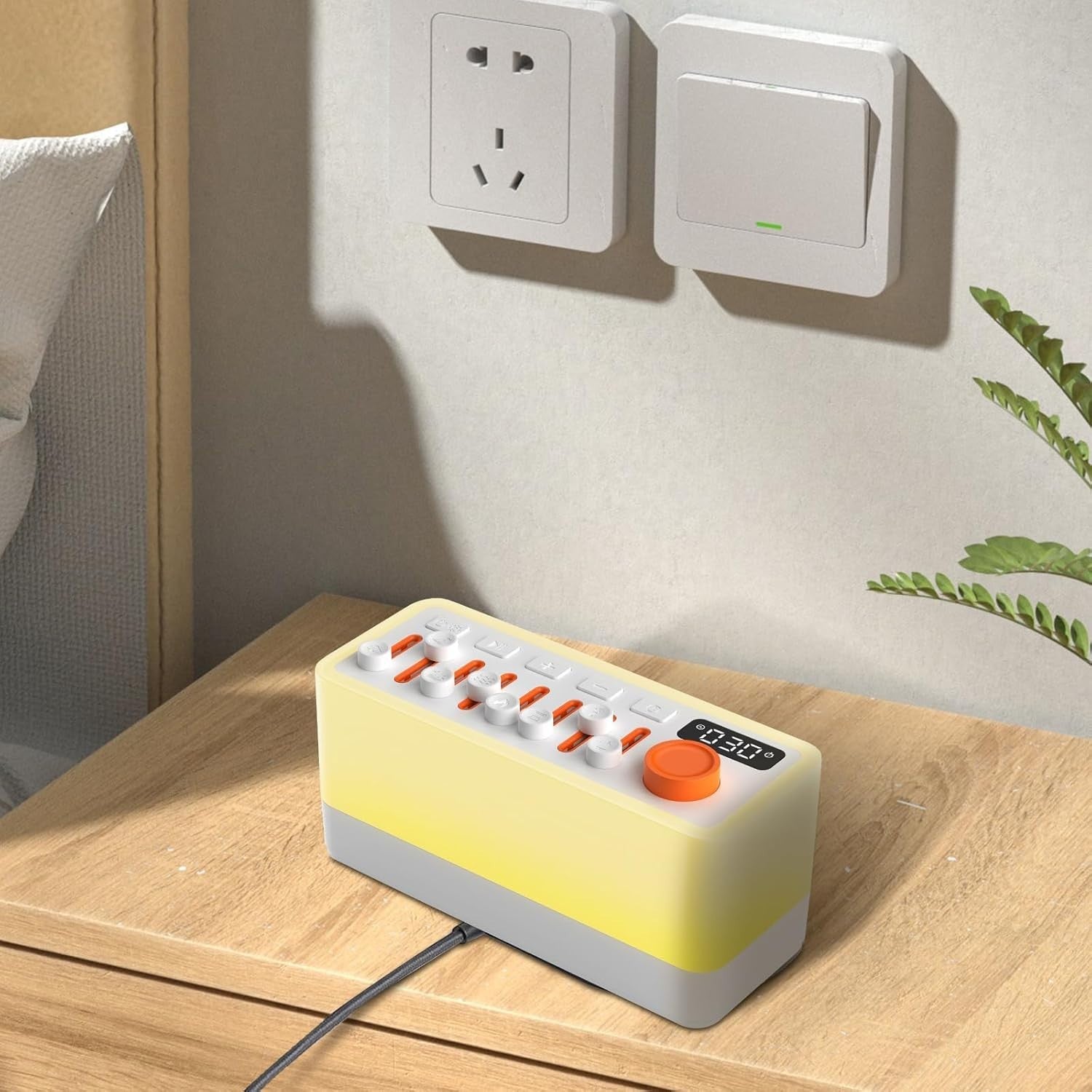 Portable White Noise Machine Bluetooth Speaker with Timer & RGB Light