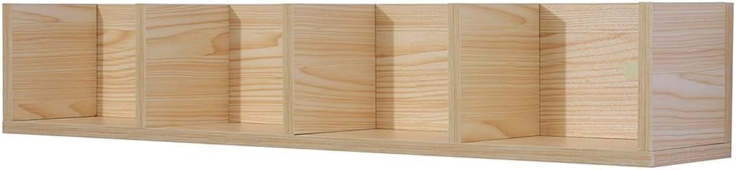 Wall Mounted CD DVD Storage Shelf 4 Cube Floating Media Rack Wood
