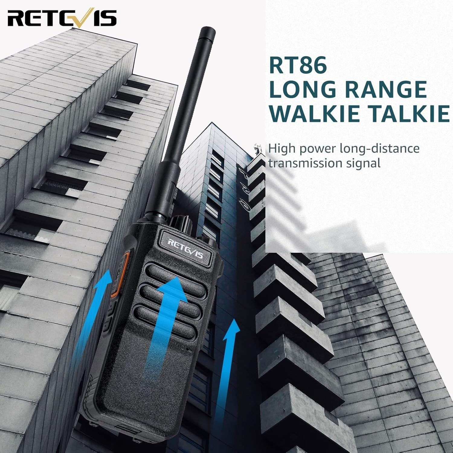 Long Range Walkie Talkies 3 Pack High Power 2600mAh VOX Rugged Radio