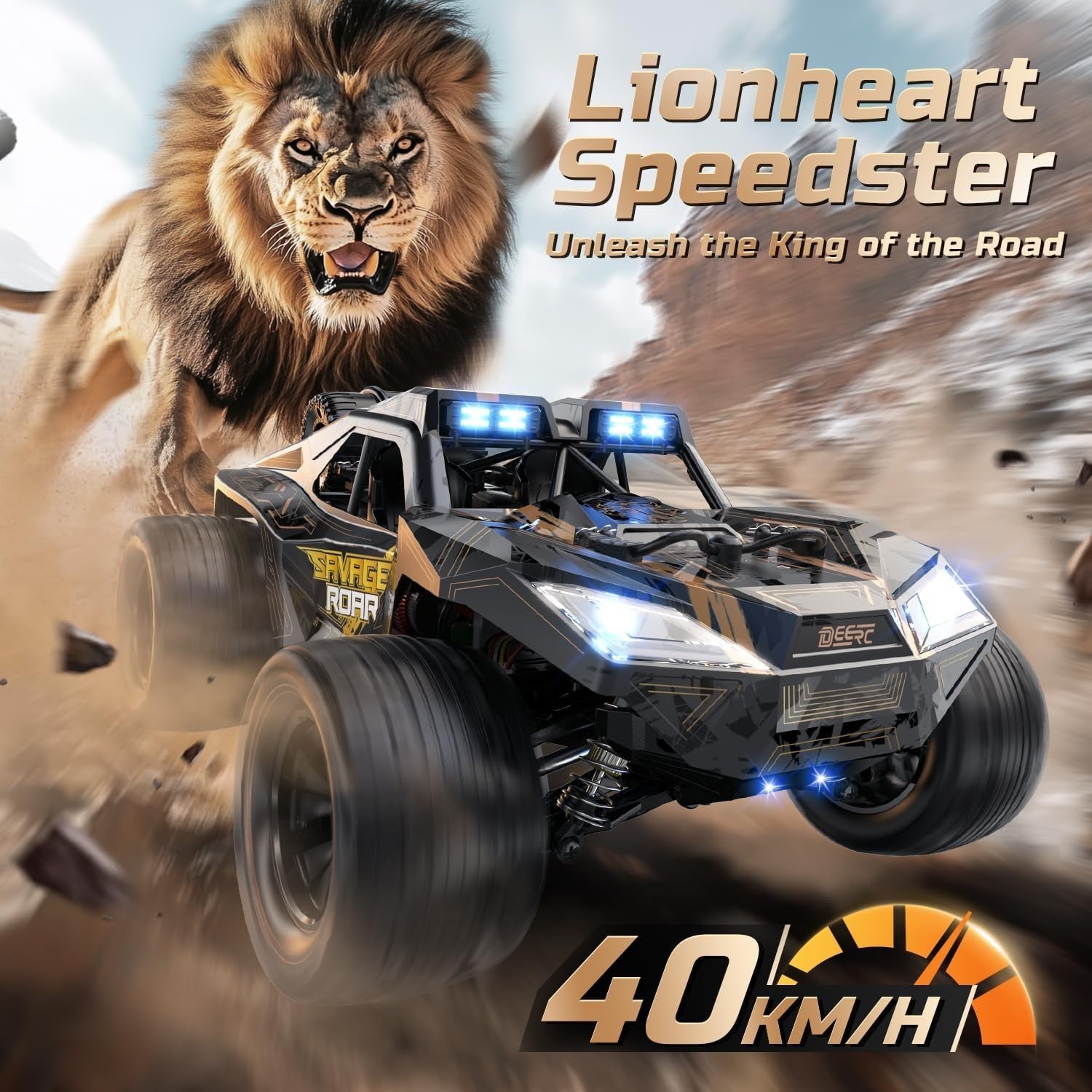 1:14 High-Speed 4x4 RC Monster Truck 40KPH Off-Road Car with LED Lights