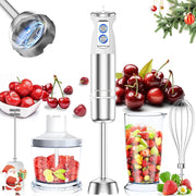 Powerful 5-in-1 Hand Blender 1000W | 12-Speed Adjustable | Food Chopper & Whisk