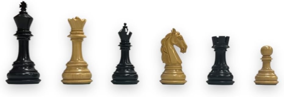 Luxury Ebony Chess Set 4.5" King with Velvet-Lined Storage Box Gift Set