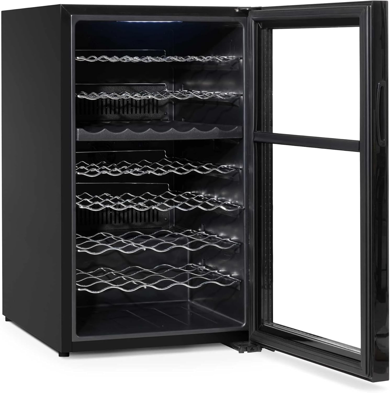 52 Bottle Dual Zone Wine Cooler Fridge Touch Screen LED Glass Door Black