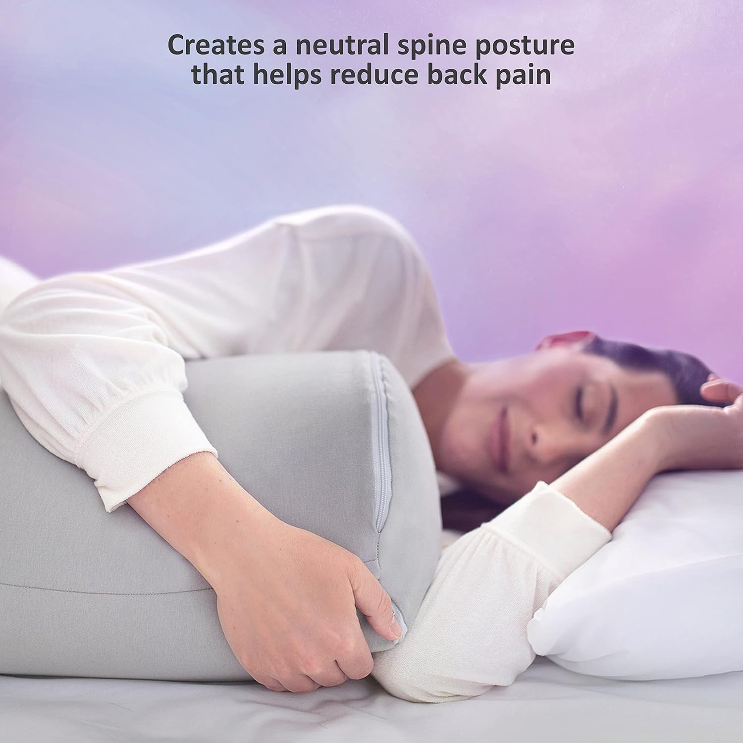 Pregnancy Pillow Full Body Support Curved Maternity Sleep Cushion Grey