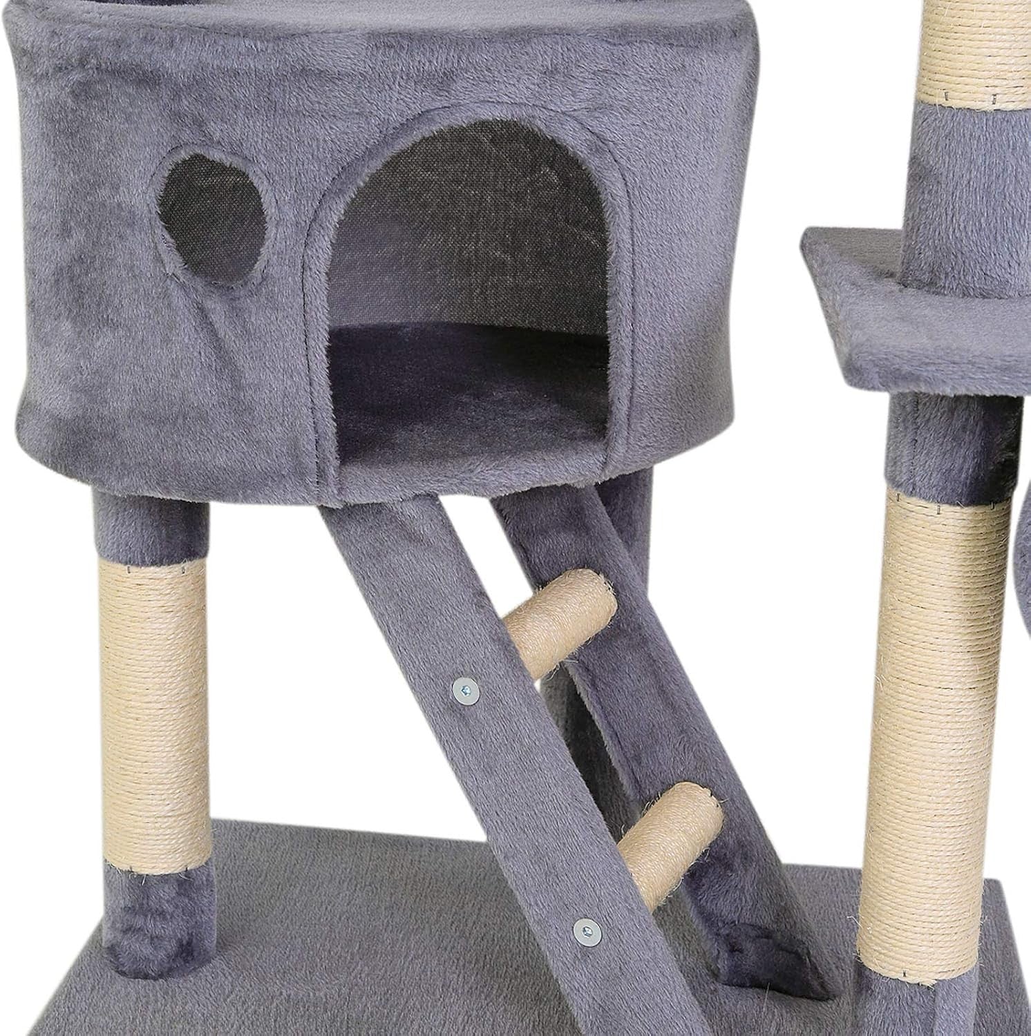 Floor to Ceiling Cat Tree Tower Adjustable 240–260cm Multi Level Scratching Post