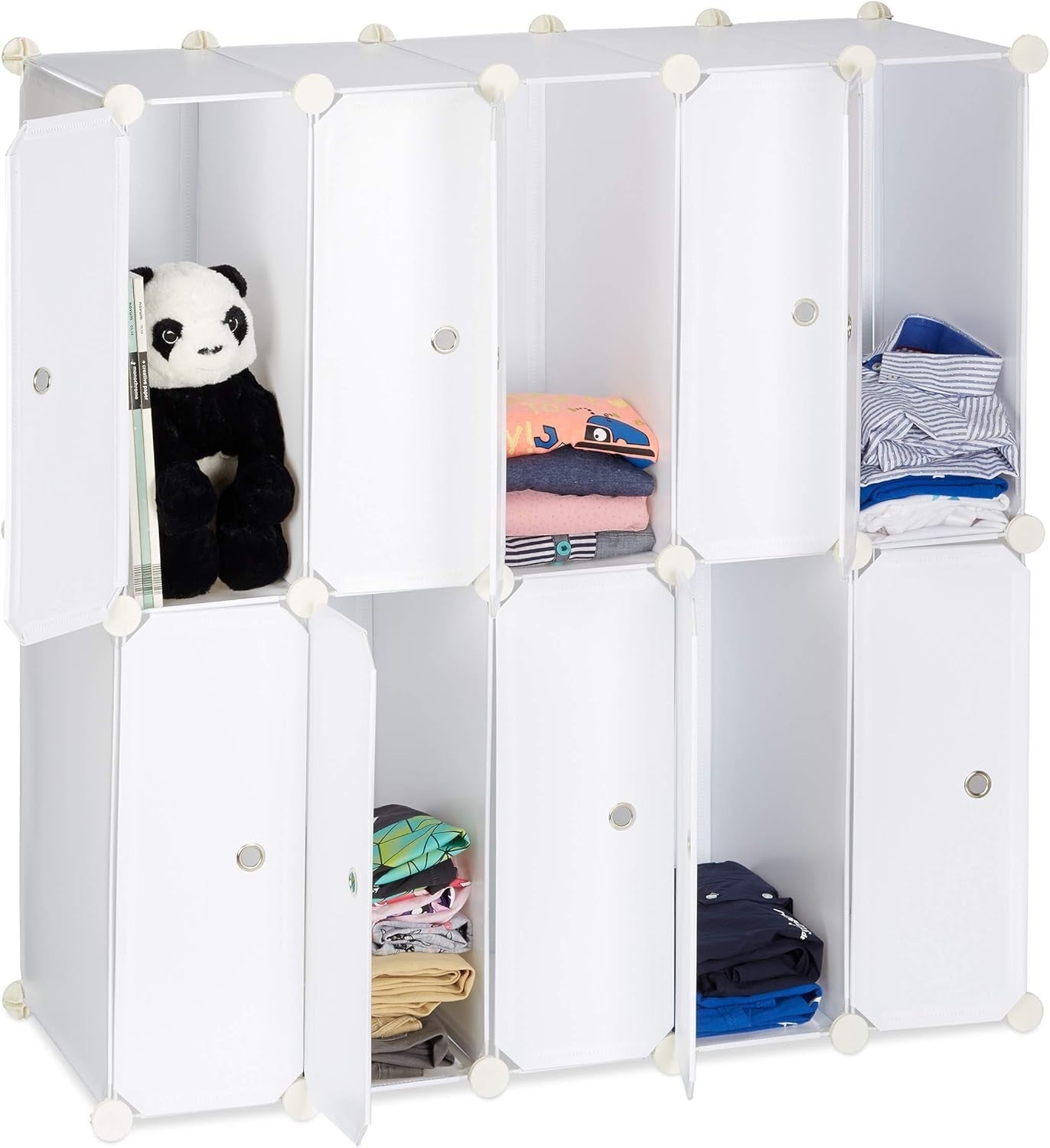 Wide 10 Tier Shoe Rack White – Stackable Plastic Cabinet 94cm Wide