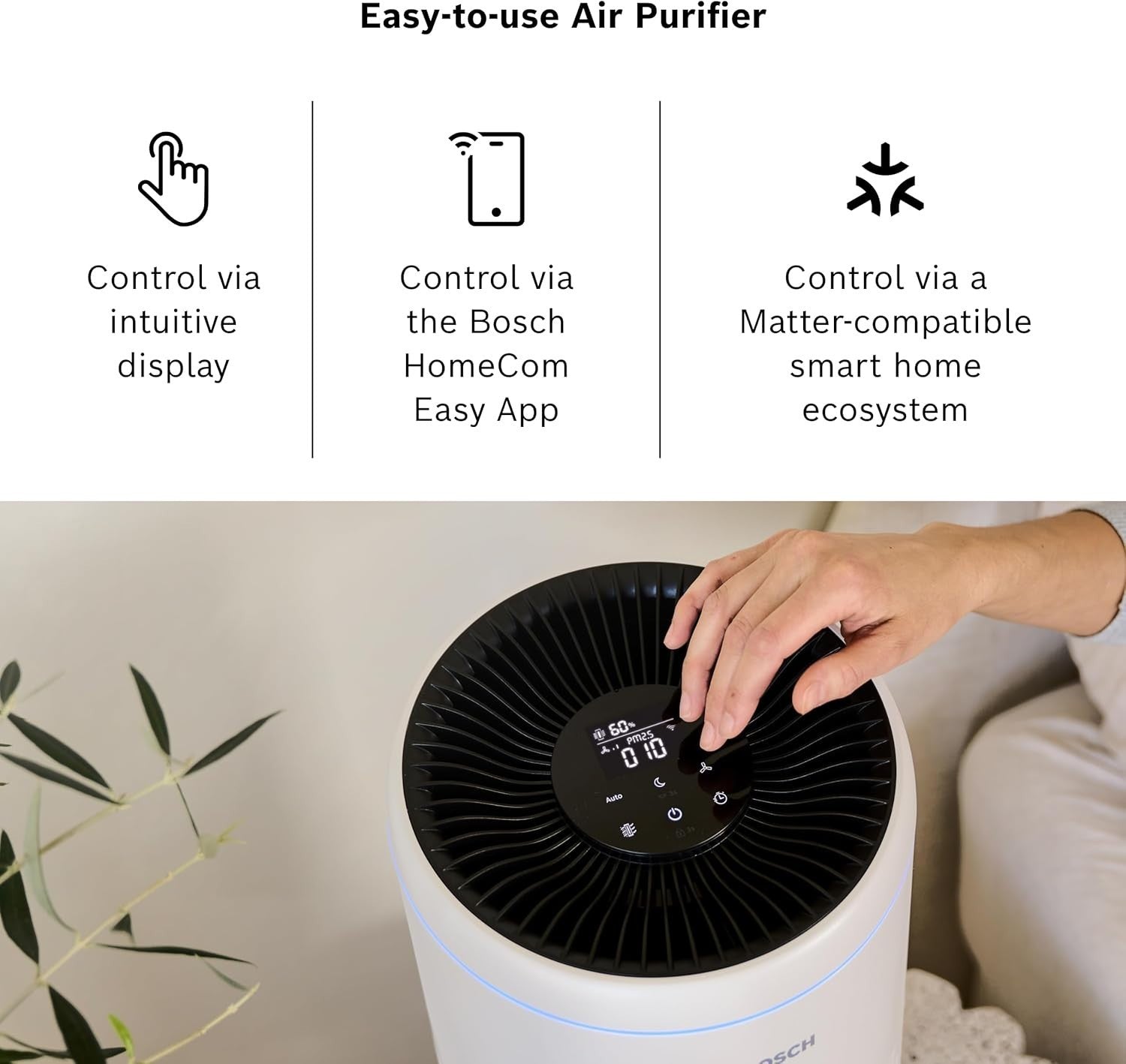 Smart Air Purifier HEPA 37.5m² CADR 180 Quiet Sleep App Control