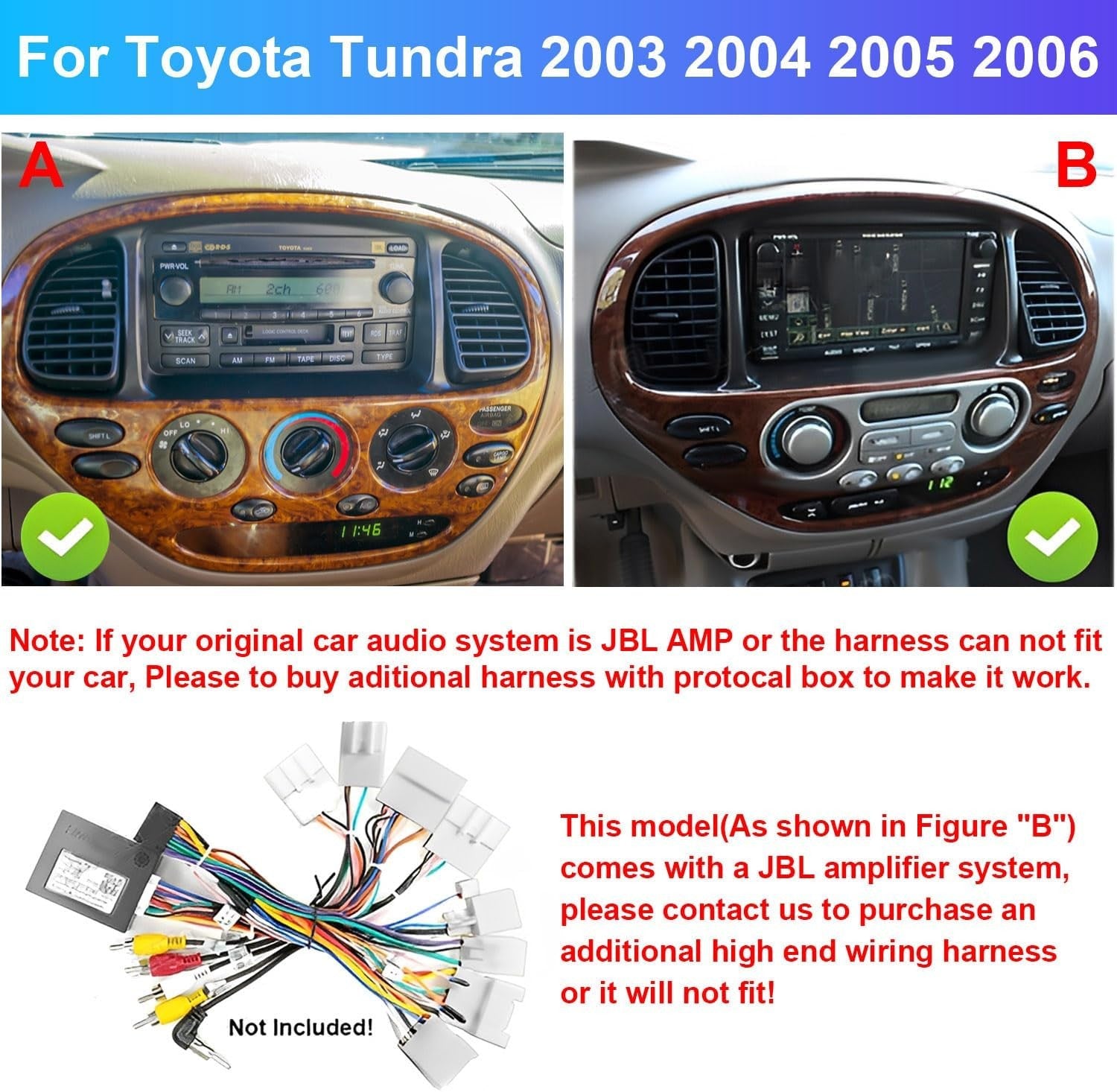 Black 7" Android 14 Car Stereo – CarPlay Multimedia Receiver for Toyota 4Runner