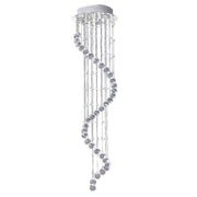 Modern Spiral Crystal Chandelier Pendant Light GU10 Ceiling Lamp 120cm Chrome