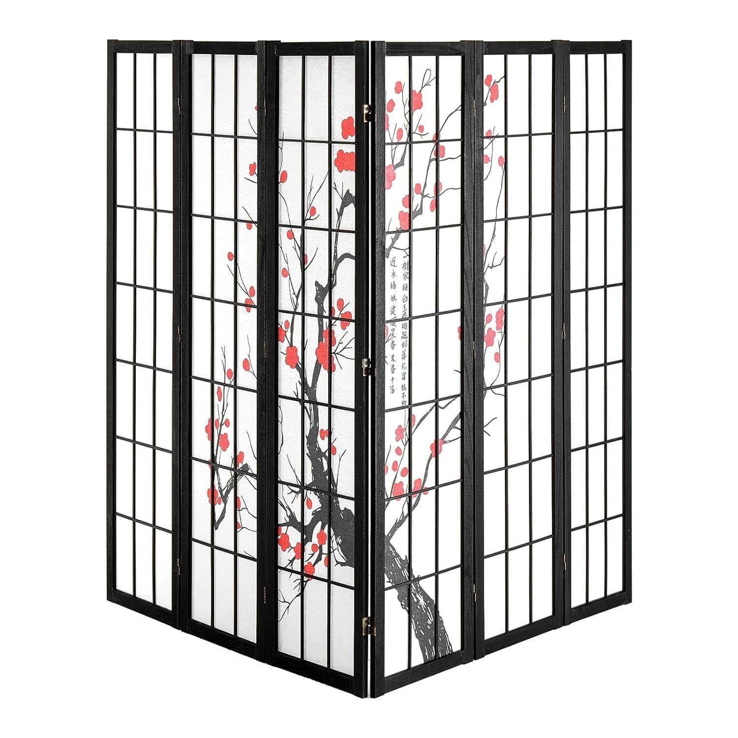 6 Panel Japanese Folding Room Divider Cherry Blossom Privacy Screen 240x170cm