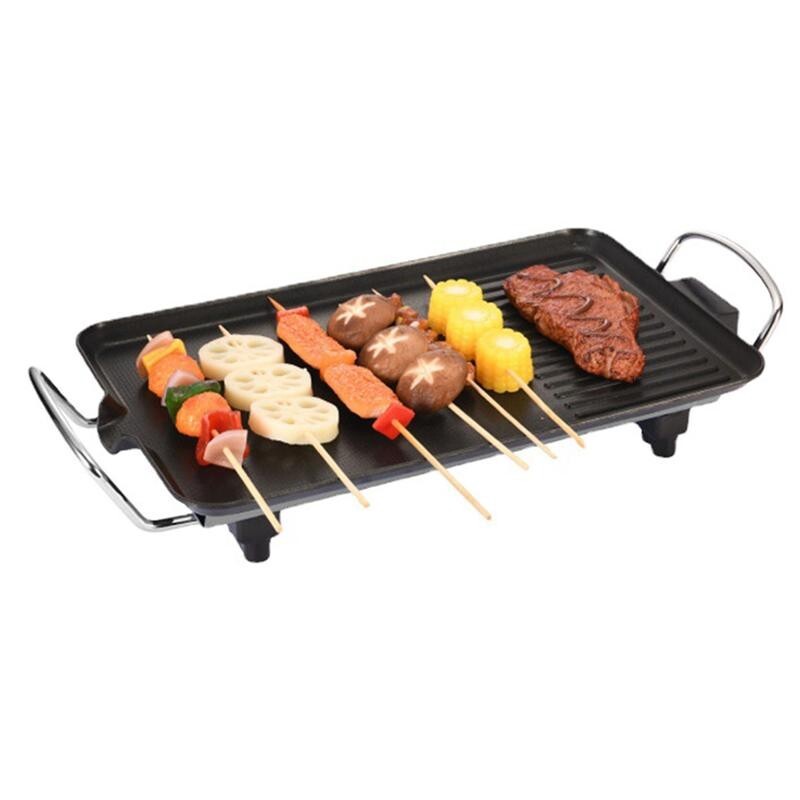 Teppanyaki Electric Grill 1360W BBQ Hot Plate Table Top Griddle 40x23cm UK Plug