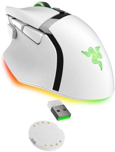 Wireless Gaming Mouse 35K DPI RGB Tilt Wheel 13 Button Pro Ergonomic White