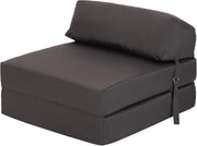 Dark Grey Folding Z Bed Chair Single Futon Sofa Mattress Guest Seat