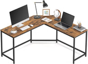 L-Shaped Corner Gaming Desk 149cm Home Office Computer Table Rustic Brown
