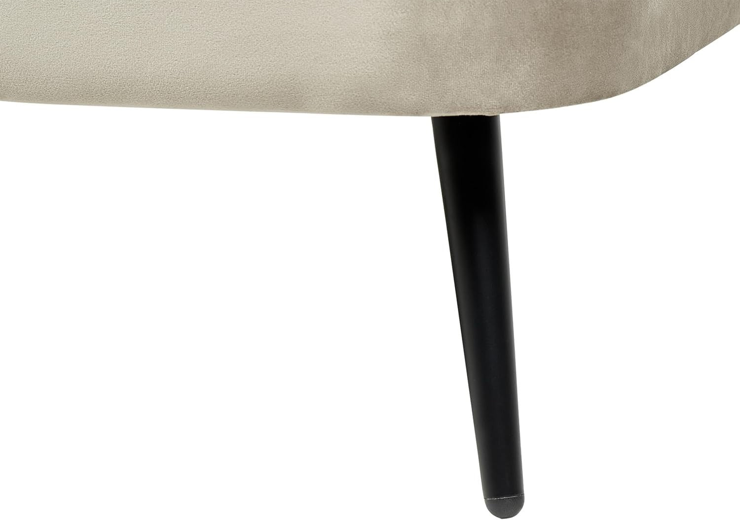 Beige Velvet Chaise Lounge Sofa | Left Hand, Modern Legs, Soft Upholstery