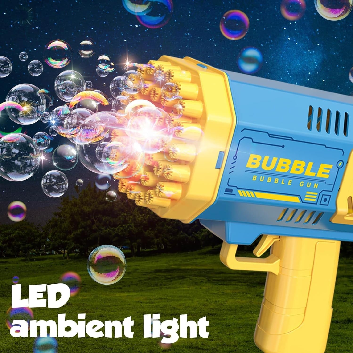 Rocket Bubble Gun 40 Hole LED Kids Bubble Machine