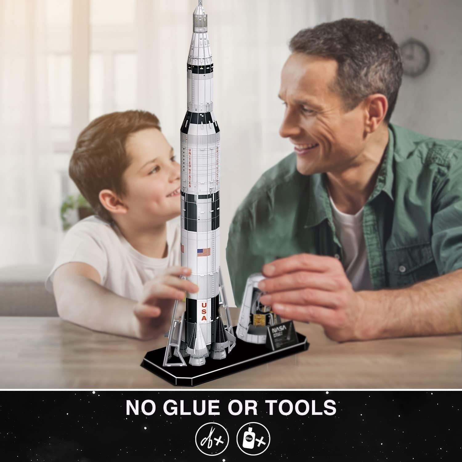 3D Rocket Model Puzzle for Kids & Adults - 136 Pieces, Educational DIY Kit