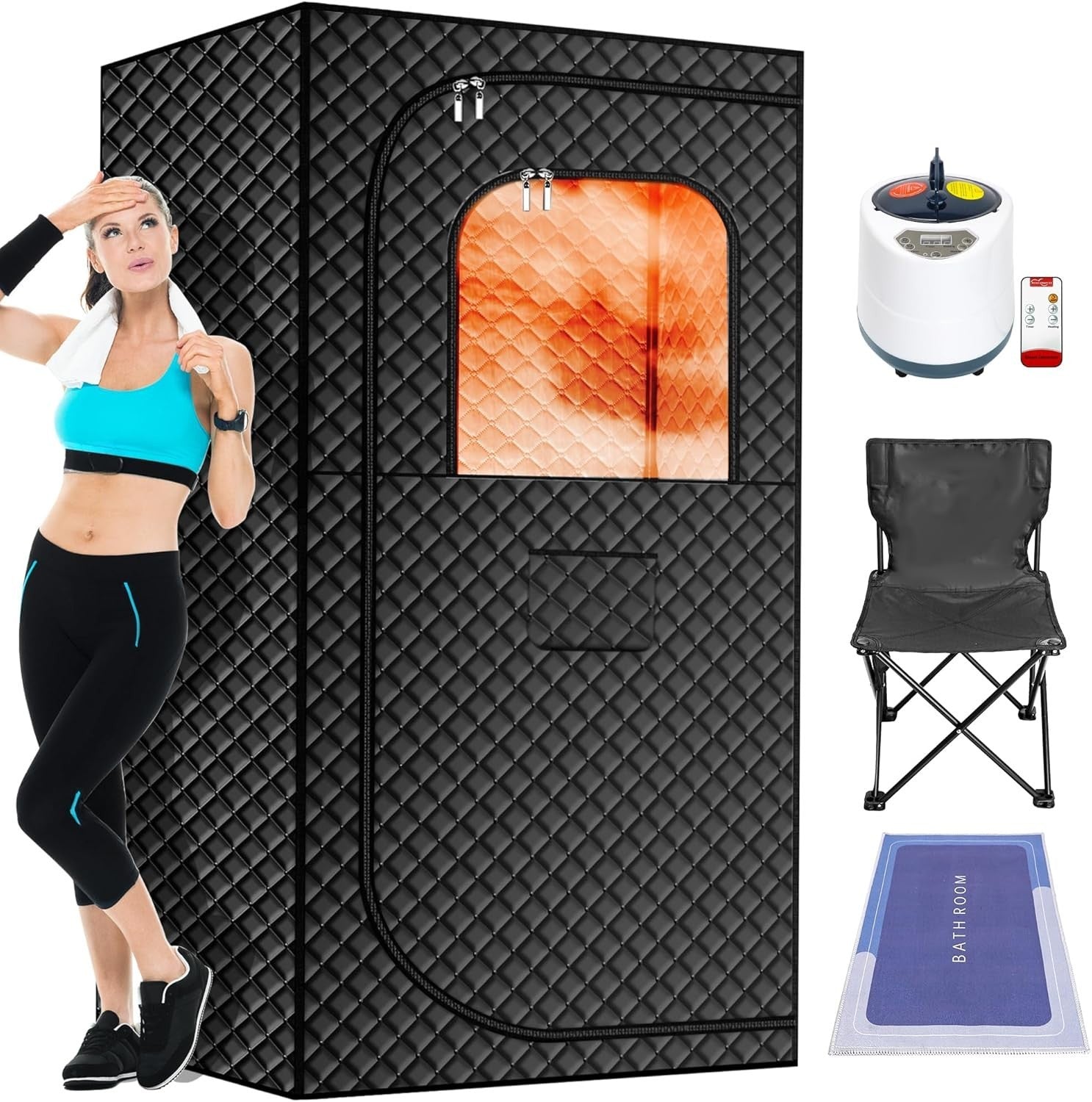 Portable Steam Sauna Tent Home Spa XL Full Body Detox Steamer 2.6L 1500W Fast
