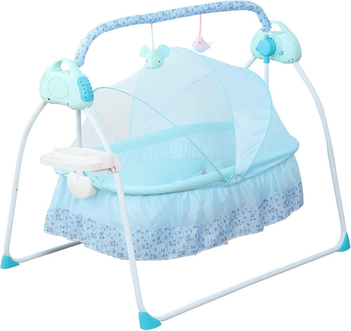 Electric Baby Crib Bassinet Auto Rocking Cot with Music & Bluetooth