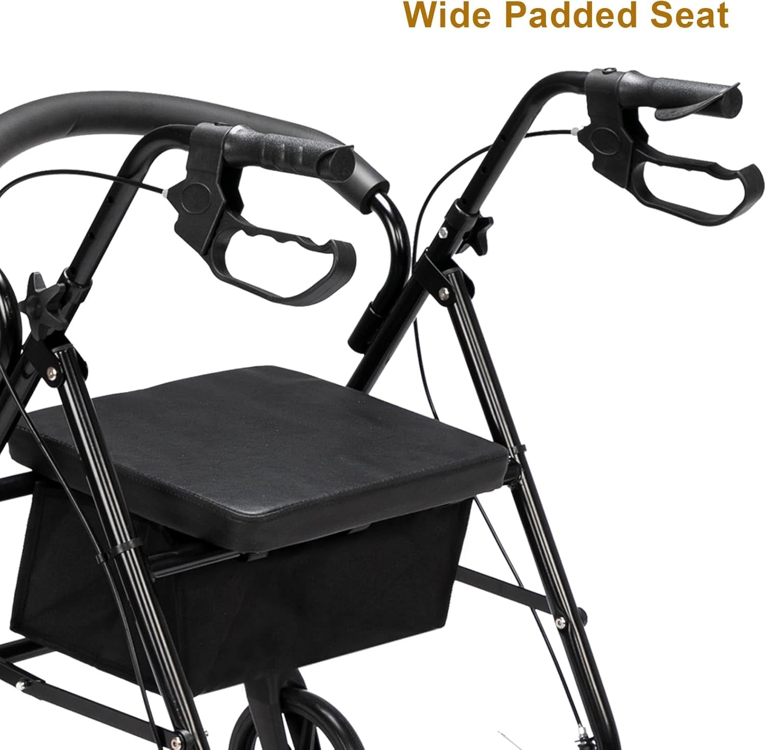 Lightweight Rollator Walker with Seat Folding All Terrain 8” Wheels
