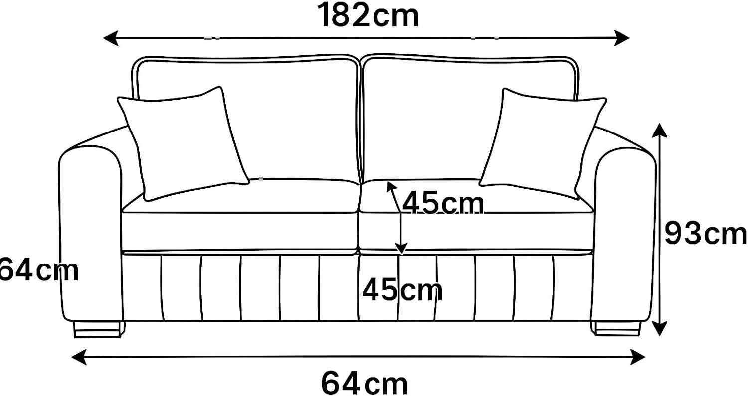 Silver Plush Velvet 3 Seater Sofa | Modern Channel Tufted | Metal Legs