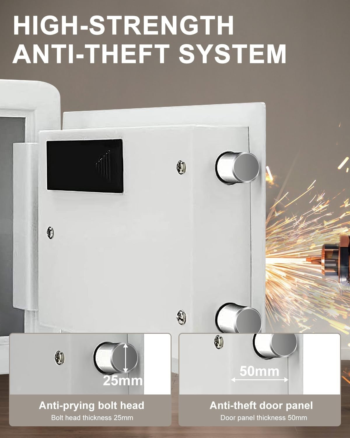 Biometric Fingerprint Safe Box Digital Lock Cash Document Security 34L
