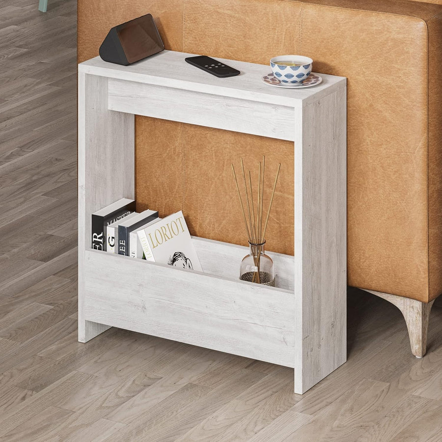 2-Tier Side Table with Magazine Rack & Storage – 55x20x60cm