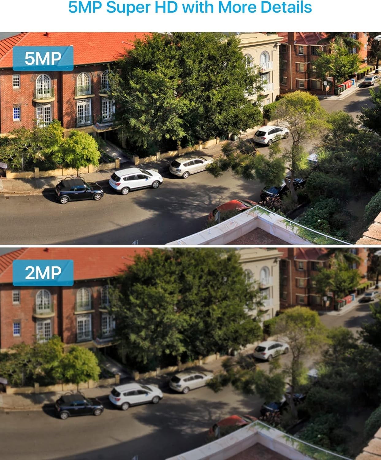5MP PoE Security Cameras 2 Pack IP66 CCTV Add On 120ft Night Vision