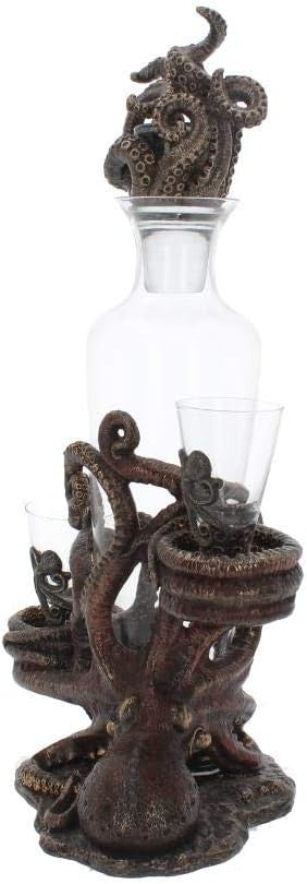Steampunk Octopus Tentacle Whiskey Decanter 39cm – Unique Resin Bar Gift
