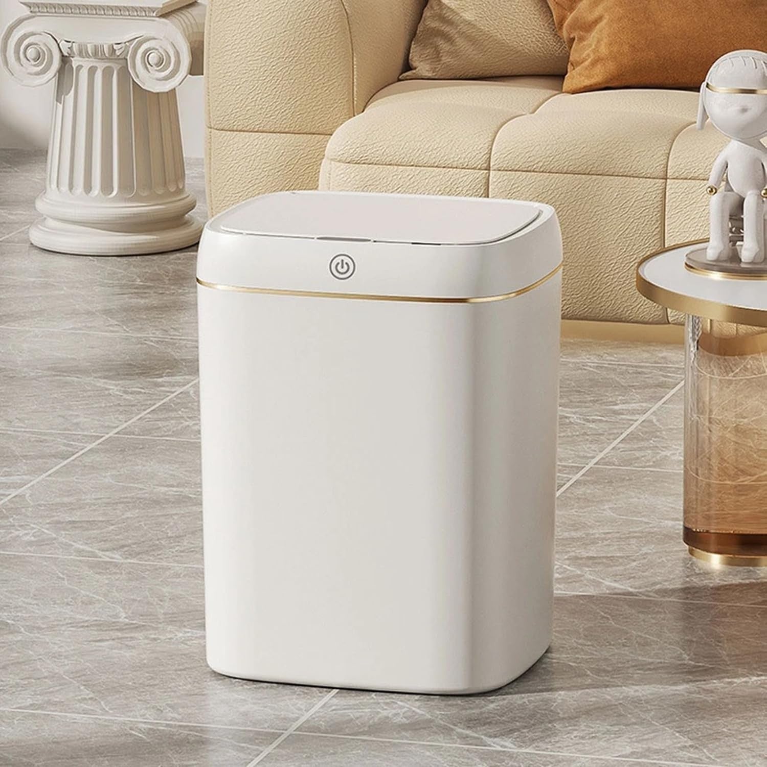 12L Automatic Sensor Trash Bin Touchless Soft Close Waste Bin White