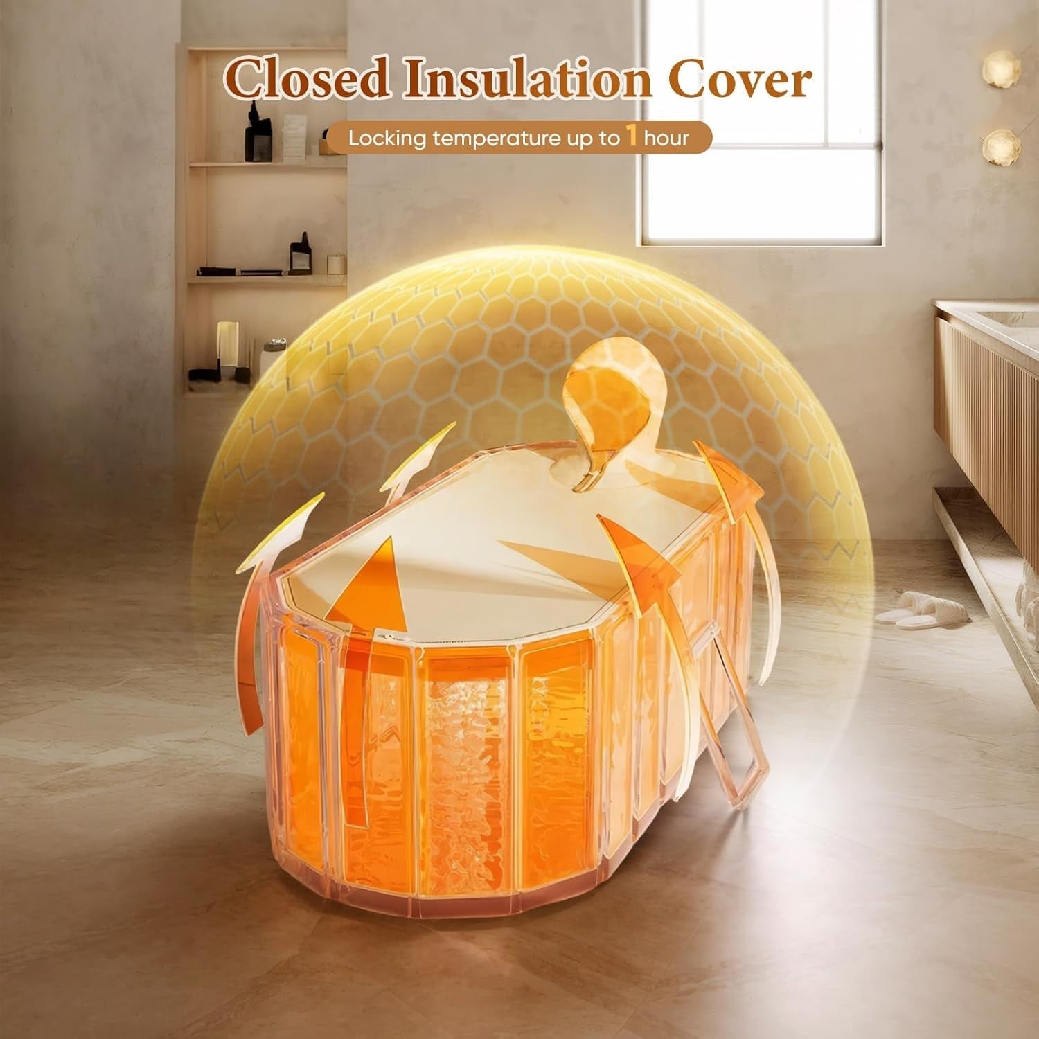 Portable Foldable Bathtub 150x55x50cm with Cover & 2 Drain Pipes | Ice Bath Tub