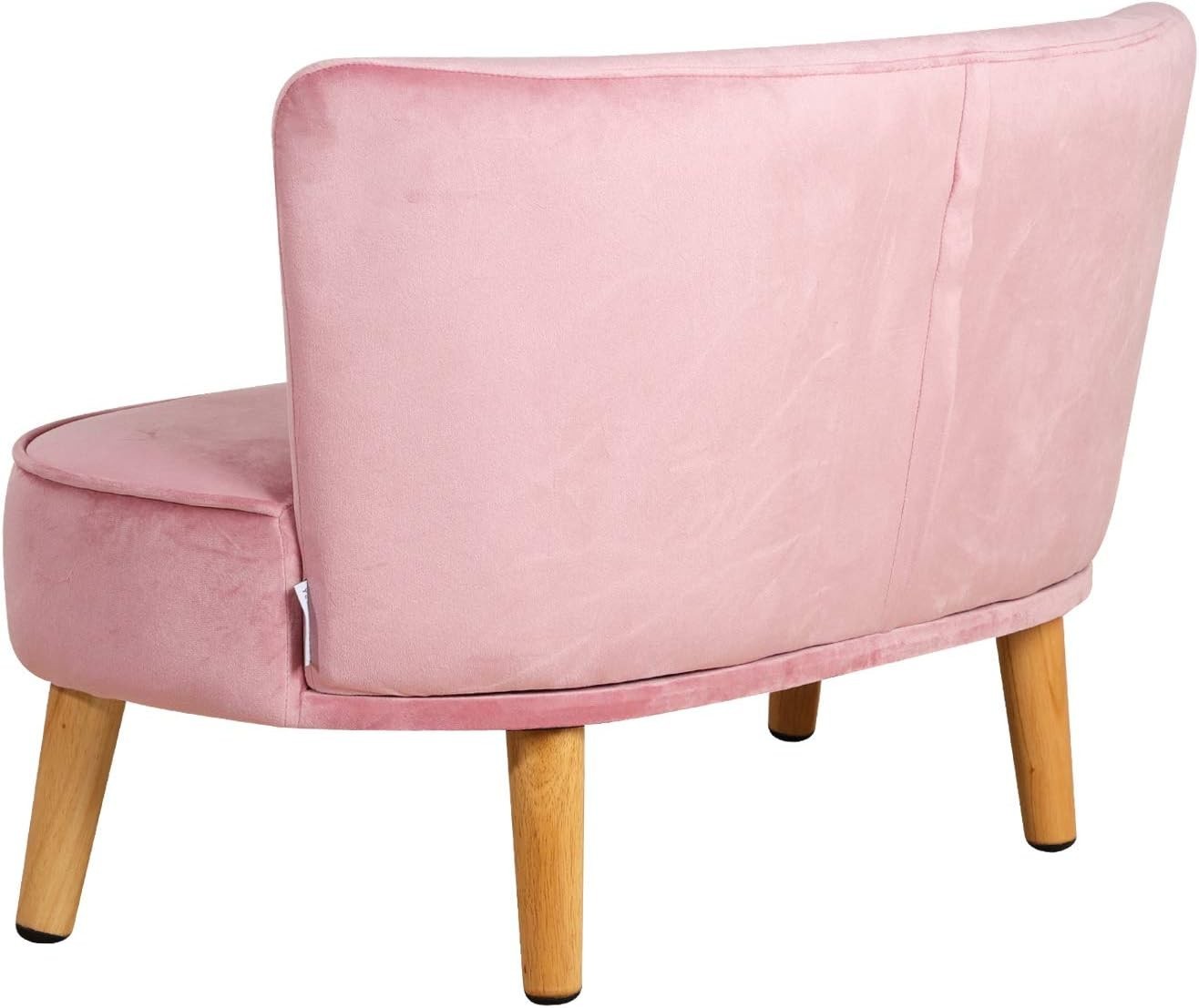 Soft Velvet Kids Sofa, 2-Seater Play Couch for Toddlers, Compact 90.5x44.5x57.5c