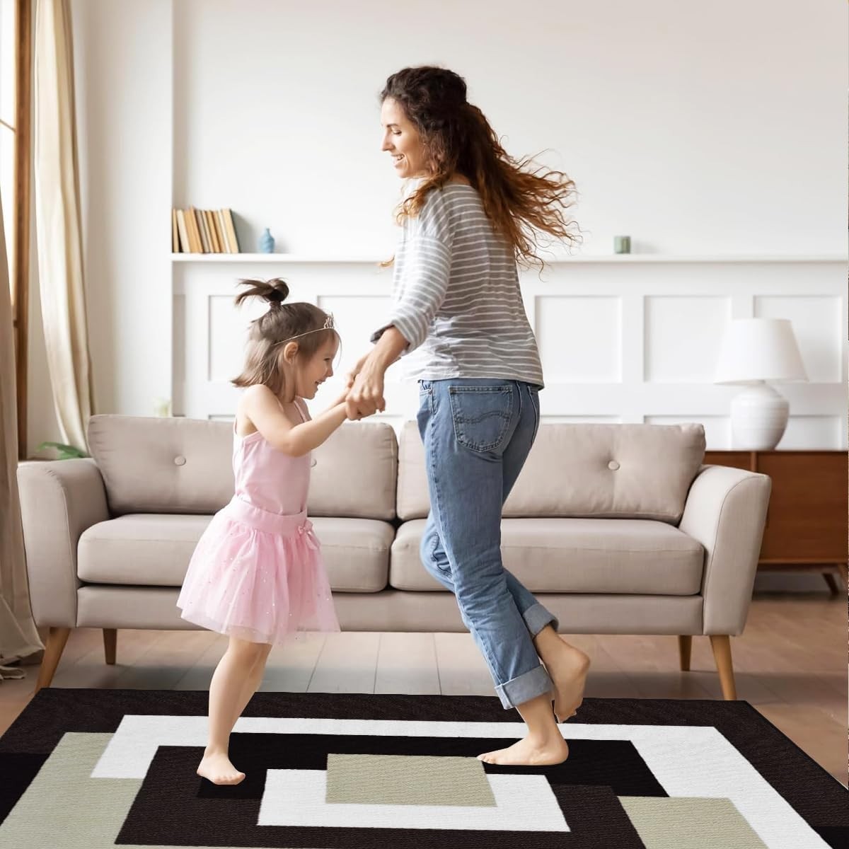 Large Hallway Runner Rug 80x300cm Non Slip Geometric Flat Weave Carpet