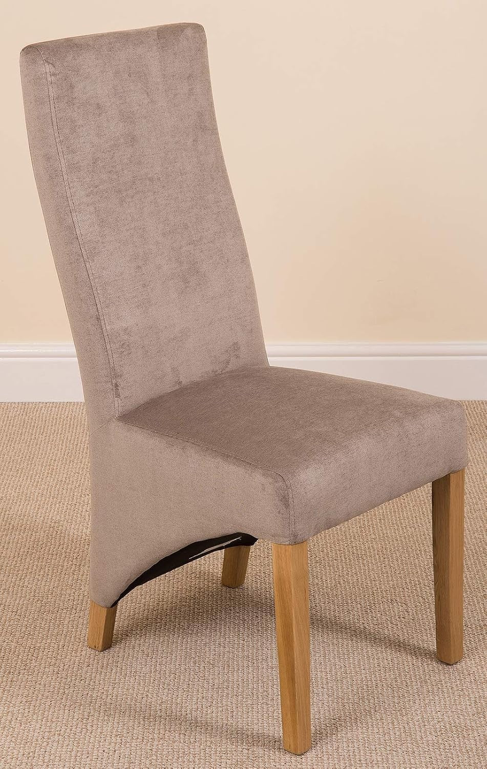 Chunky Oak Dining Table Set 4 Grey Fabric Chairs Solid Wood 150cm