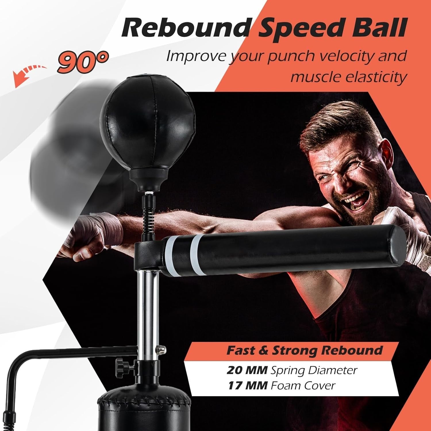 4 in 1 Boxing Speed Bag Stand Adjustable Punch Trainer MMA Fitness