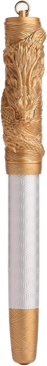 Fine Nib Fountain Pen White Gold Dragon Metal Gift Box Set