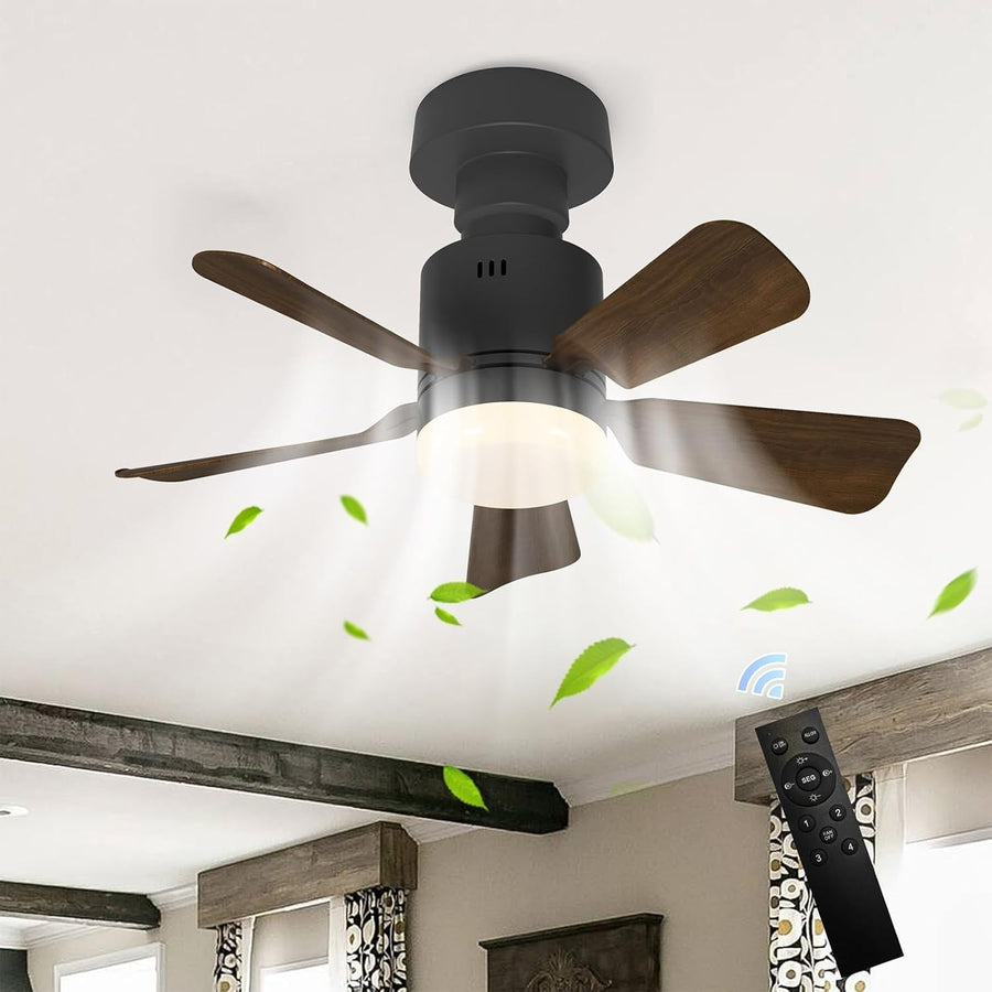 45cm Screw-In Ceiling Fan Light 4 Speeds 3 Colors Walnut