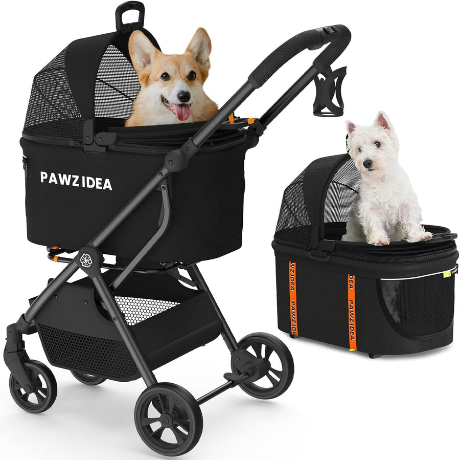 4 in 1 Pet Stroller Dog Cat Pushchair Detachable Carrier Foldable