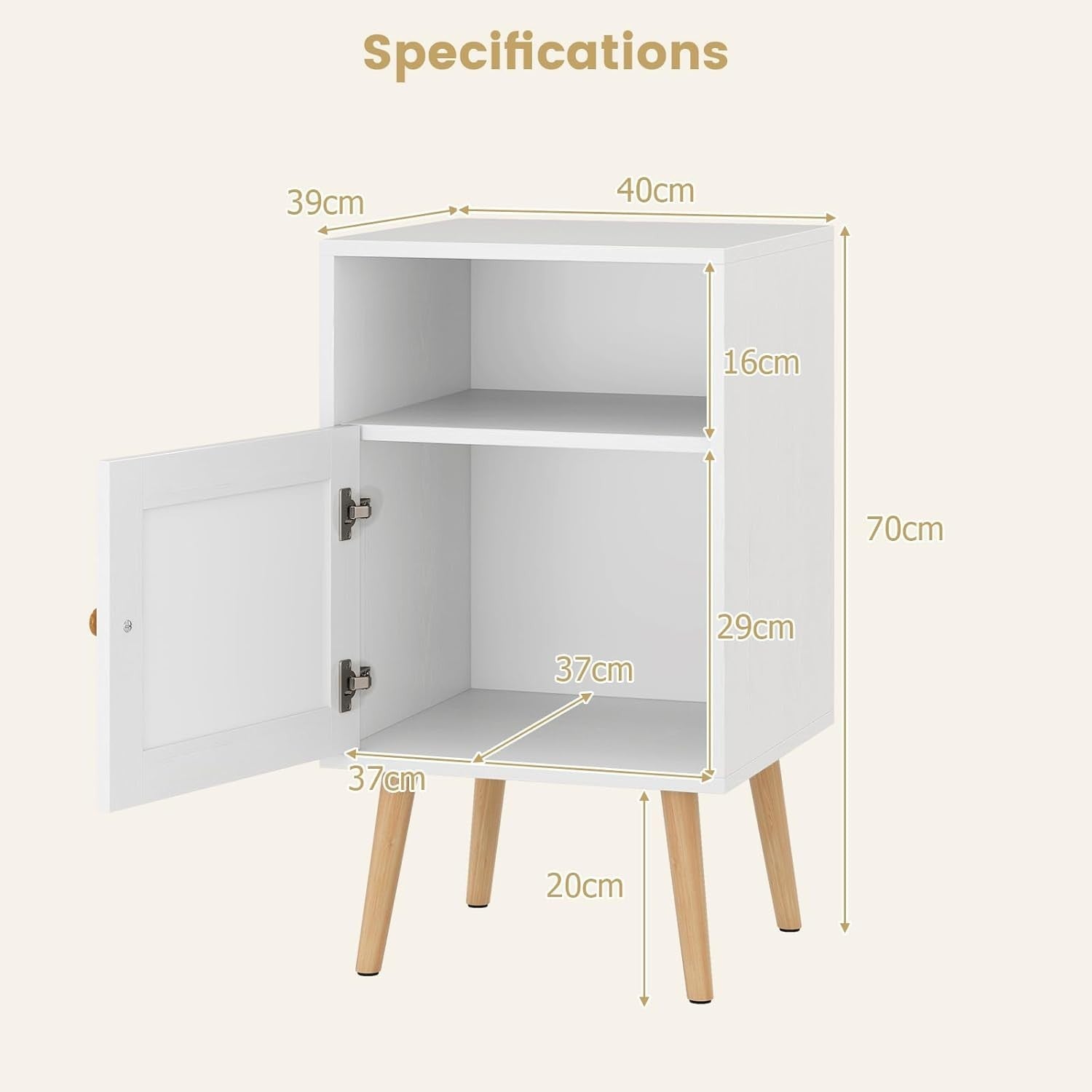 Set of 2 White & Natural Bedside Tables with Rattan Door | Modern Nightstands